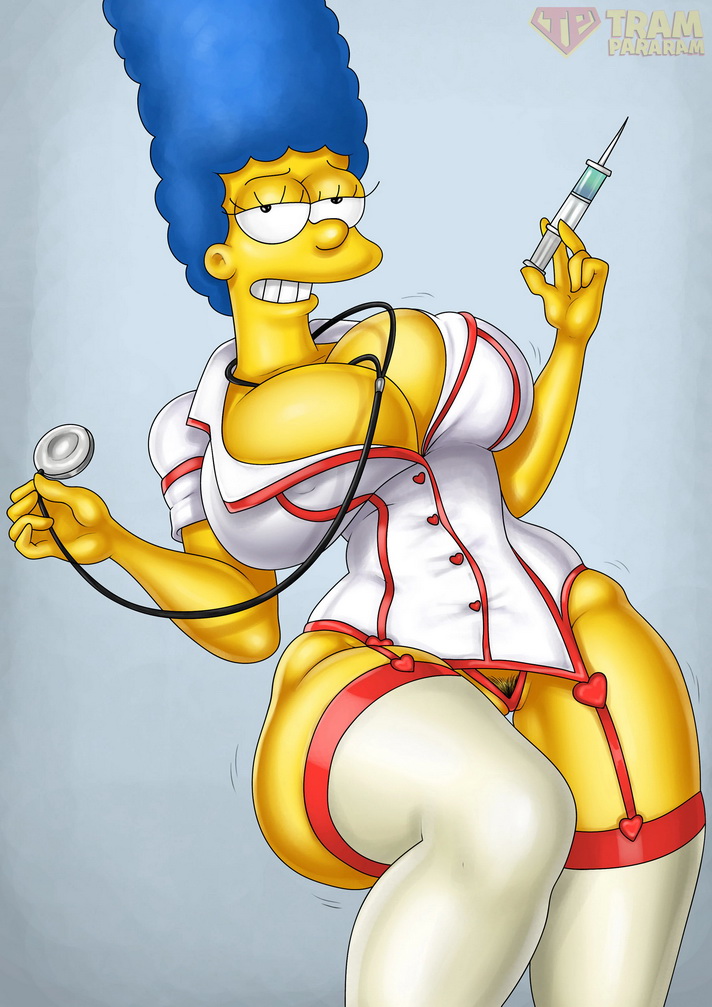 Marge and her boobs in nurse uniform - Marge Simpson sex Tram Pararam 